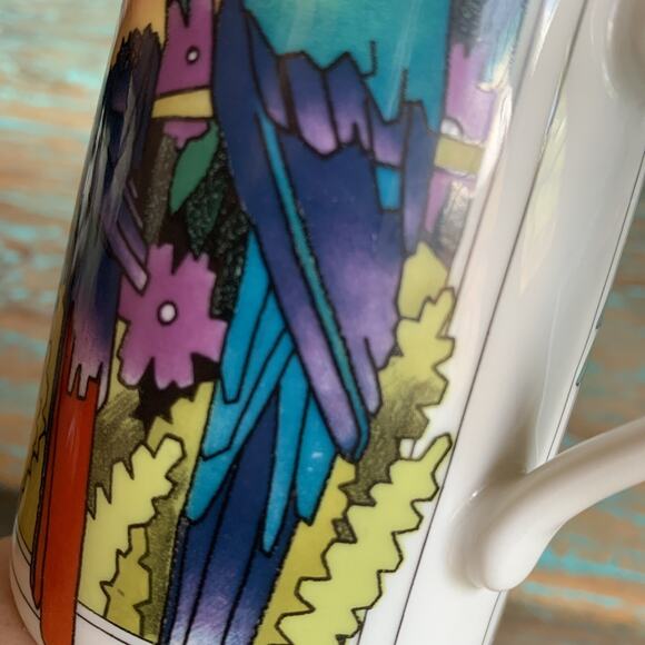 Dunoon Mugs Set Burma Parrots Ruth Boden Scotland Coffee Cups Tropical Birds - Picture 9 of 9